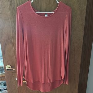 Elegant Coral Long Sleeve Top